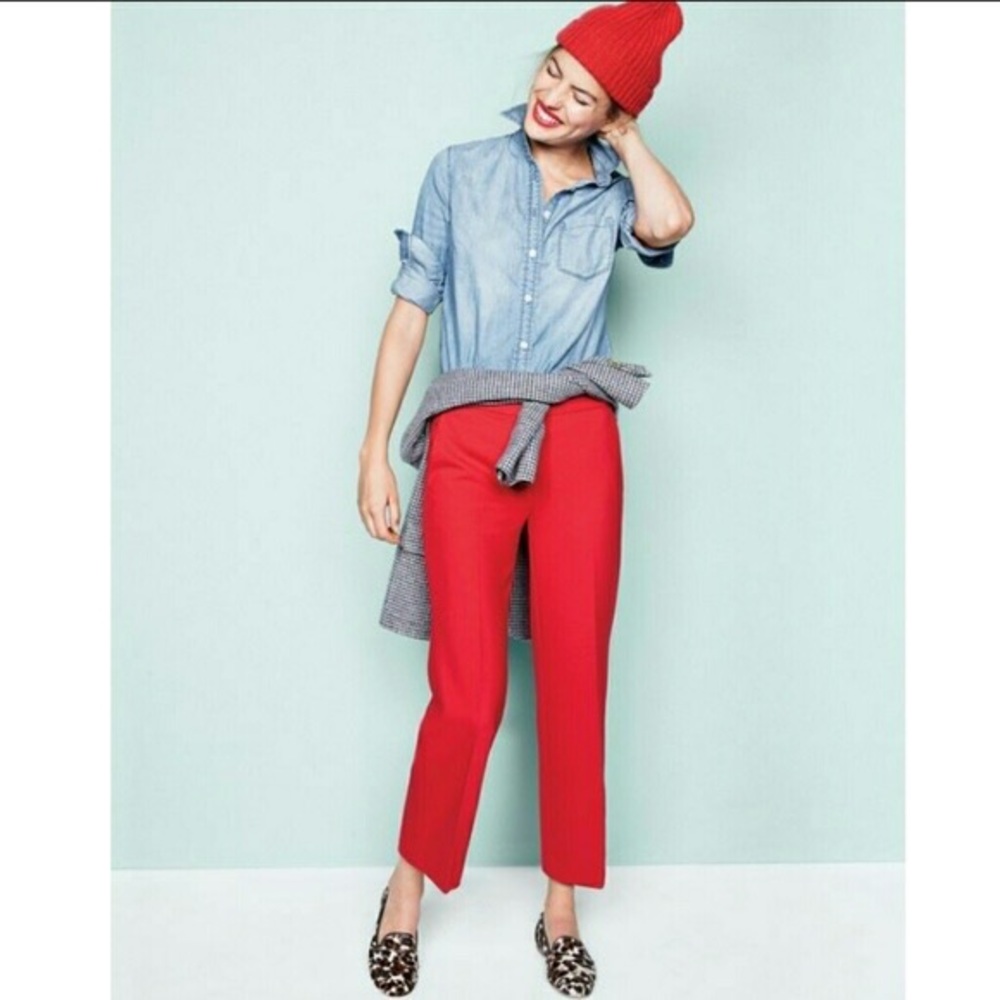 J. Crew wool cropped wide pants